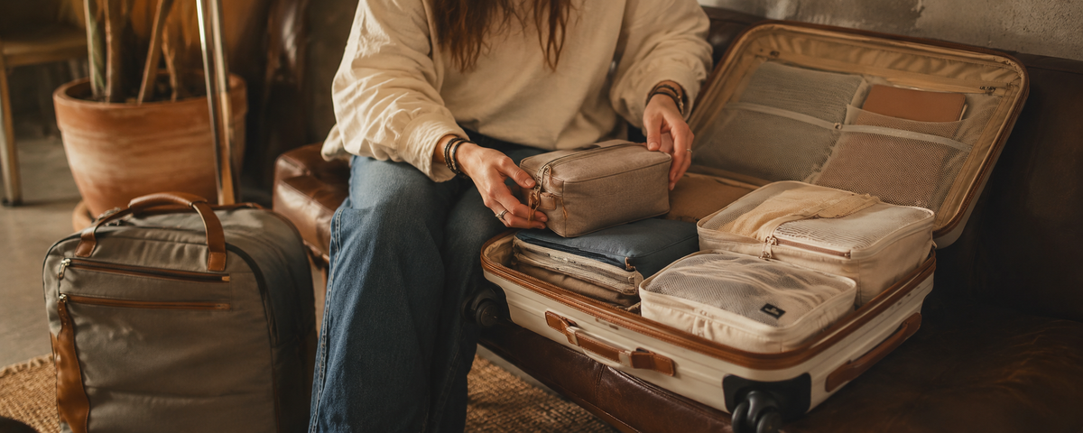 Travel essentials and luggage organization